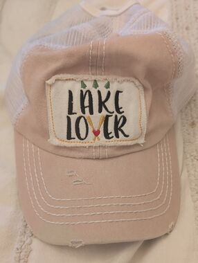 Cream Mesh Baby Hat with Subtle Brand Tag